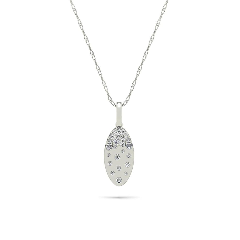 Diamond Marquise Shaped Pendant Necklace in 14K White Gold (1/4 ct. tw.) – Image 1 of 4