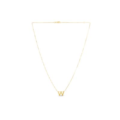 "W" Initial Necklace in 14K Yellow Gold