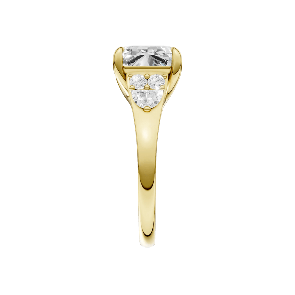 Wilma Lab Grown Diamond Asscher-Cut Center Engagement Ring in 14K Yellow Gold (4 1/2 ct. tw.) – Image 3 of 5