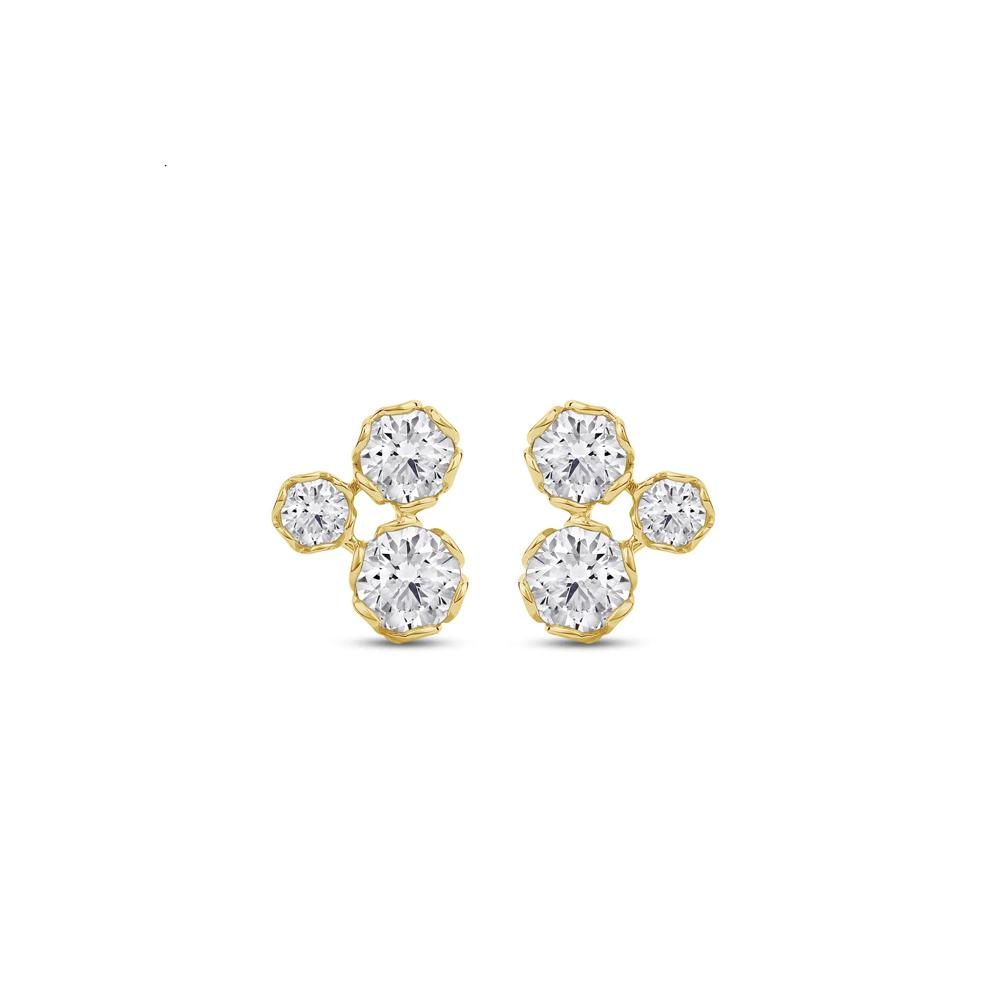 Lab Grown Diamond Earrings in 14K Yellow Gold (1 1/2 ct. tw.) – Image 2 of 3