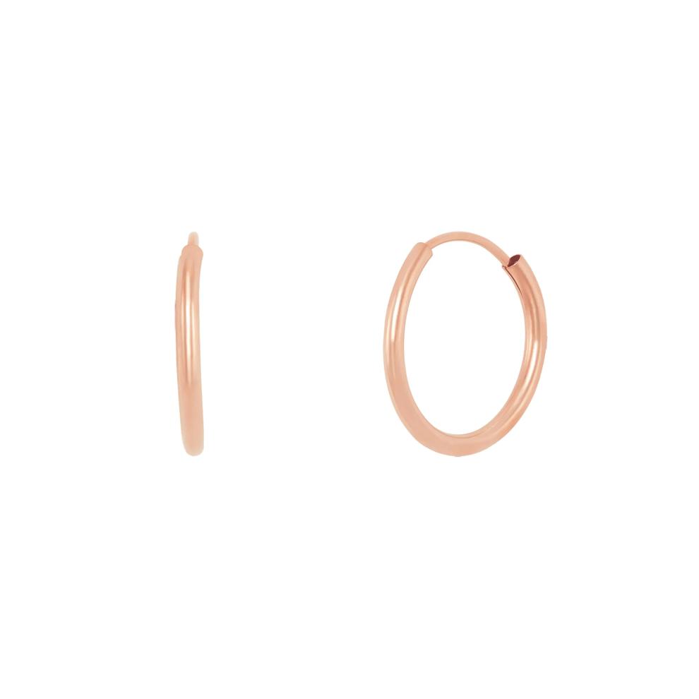 Endless Hoop Earrings in 14K Rose Gold, 14MM  – Image 1 of 2