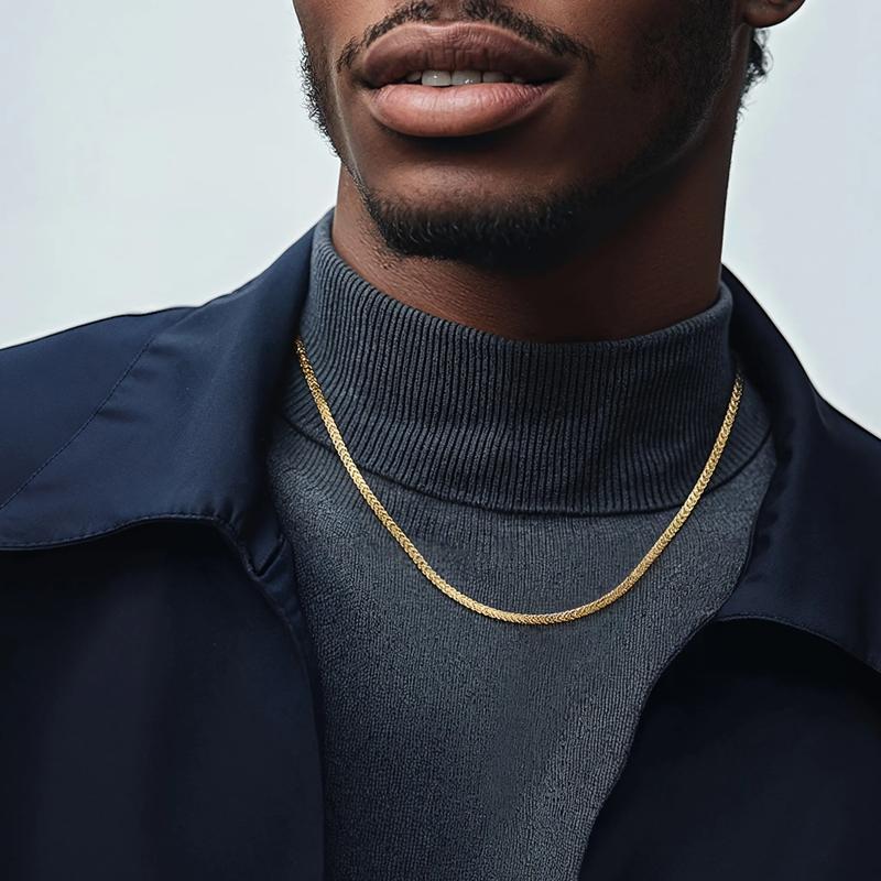 Square Franco Link Chain in 14K Yellow Gold, 3MM, 24&rdquo; – Image 3 of 3