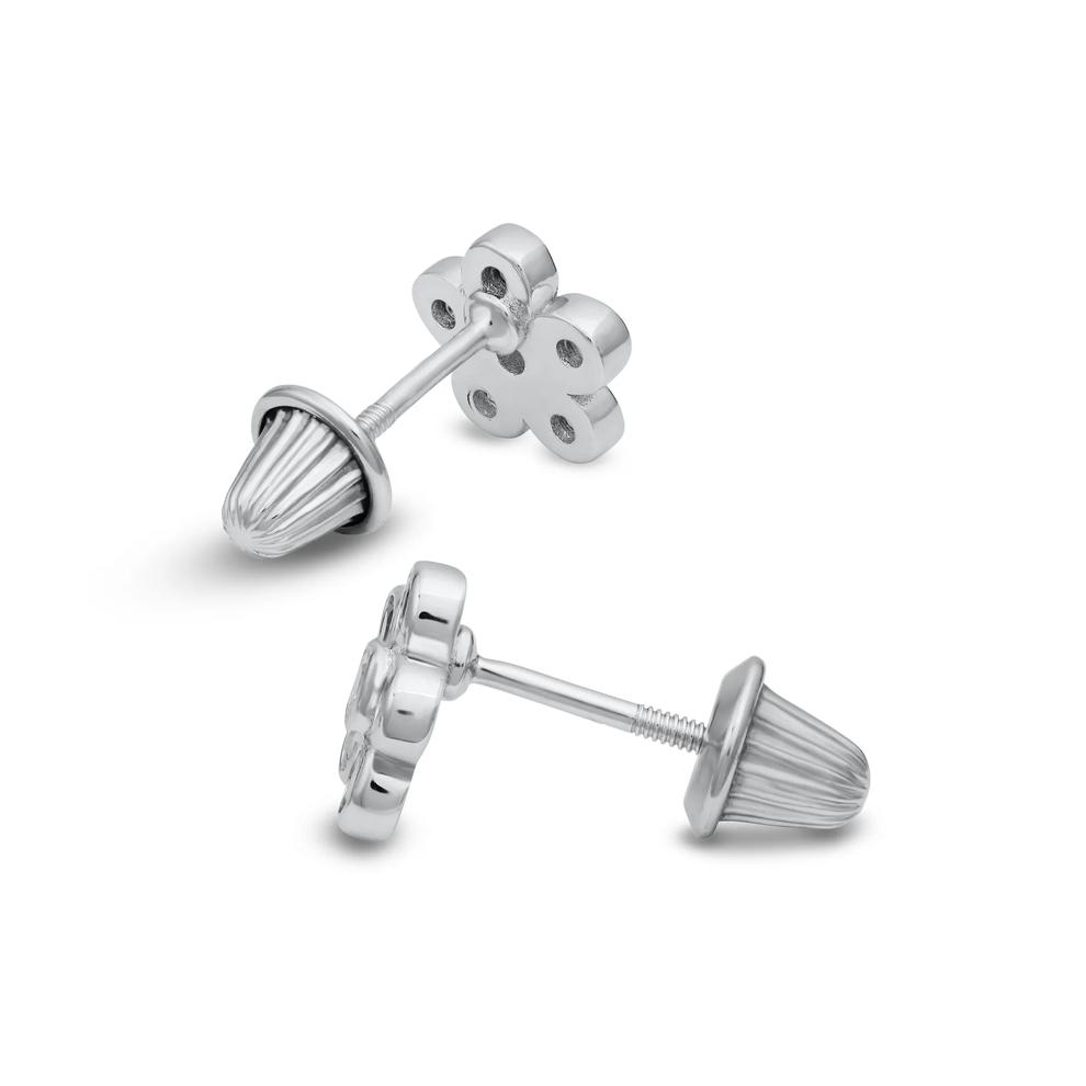 Children's Multi-Gemstone Six-Stone Flower Stud Earrings in Sterling Silver – Image 2 of 2