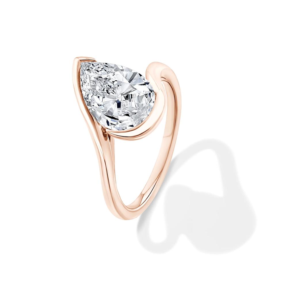 Lab Grown Diamond Pear-Shaped Solitaire Engagement Ring in 14K Rose Gold (3 ct.) – Image 4 of 4