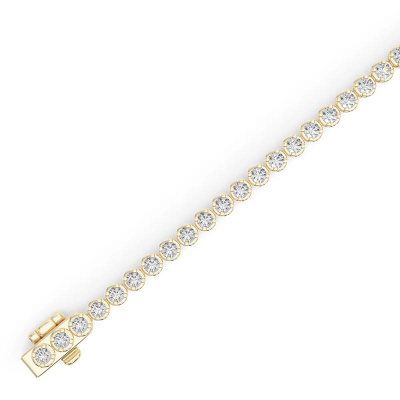 Lab Grown Diamond Tennis Bracelet in 14K Yellow Gold &#40;3 7/8 ct. tw.&#41; – Image 3 of 4