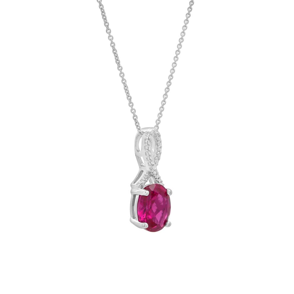 Lab-Created Ruby and Diamond Accent Pendant &amp; Earrings Boxed Set in Sterling Silver – Image 6 of 6