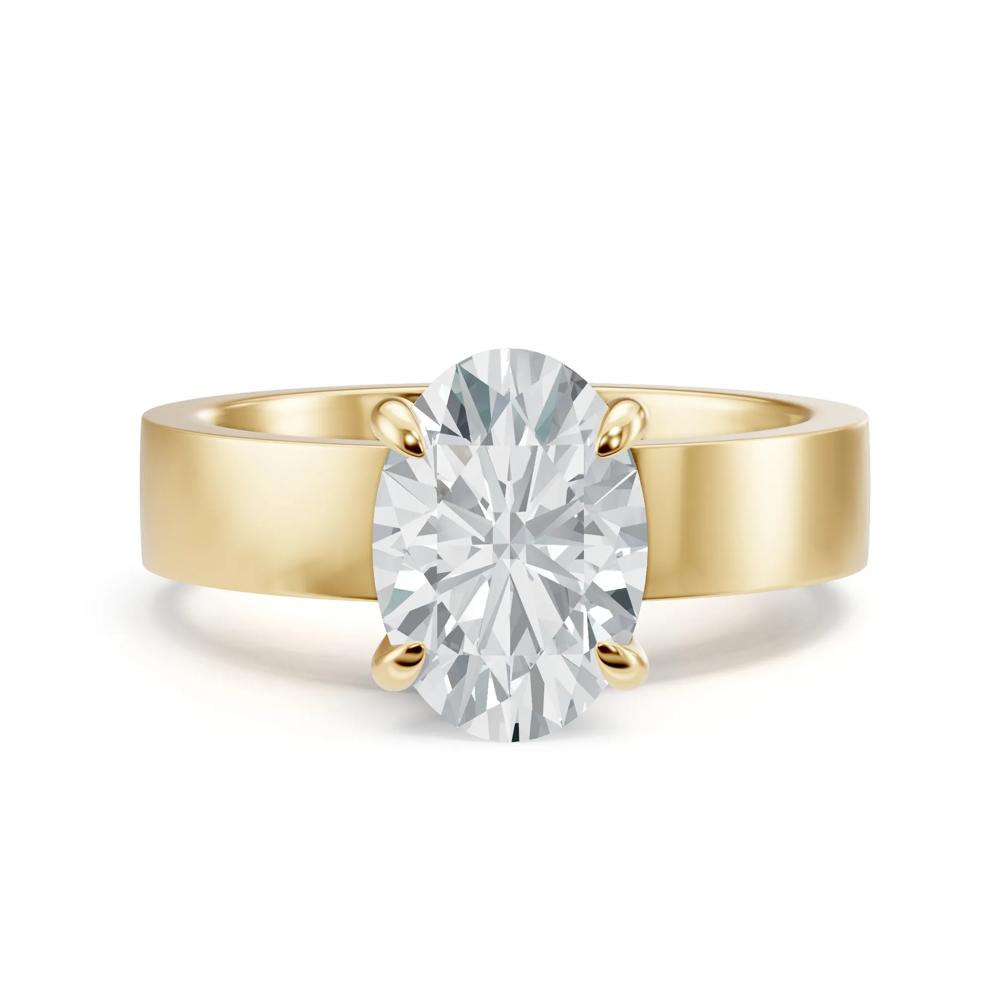 Semi-Mount Engagement Ring in 14K Yellow Gold (Setting Only) – Image 4 of 6