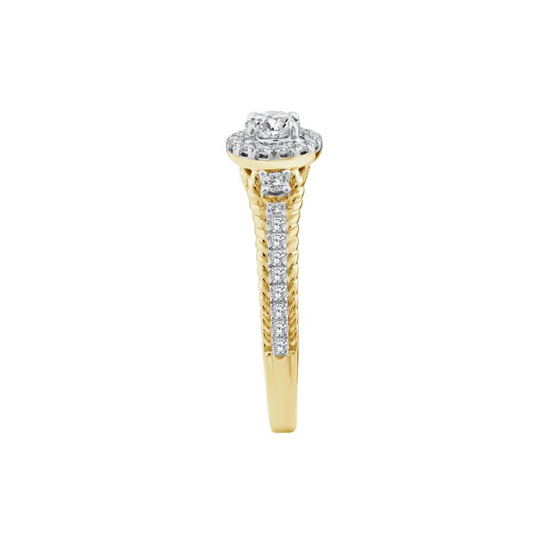Diamond Halo Engagement Ring in 14K Yellow Gold &#40;5/8 ct. tw.&#41; – Image 3 of 3