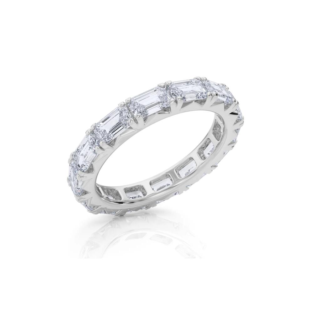 Emerald-Cut Lab Grown Diamond Eternity Band in  Platinum (3 7/8 ct. tw.) – Image 3 of 4
