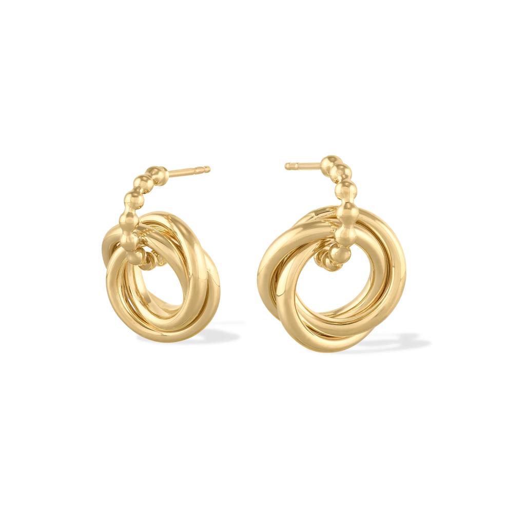 Circle Drop Earrings in 14K Yellow Gold – Image 1 of 2