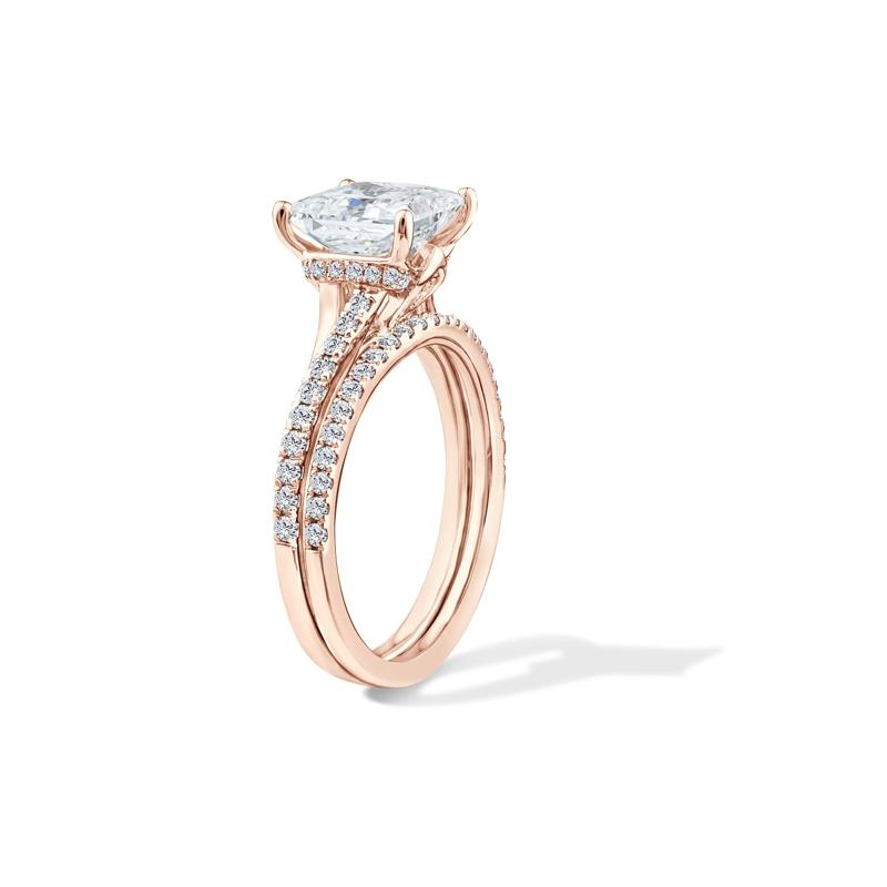 Lab Grown Diamond Princess-Cut Engagement Set in 18K Rose Gold &#40;3 ct. tw.&#41; – Image 3 of 6