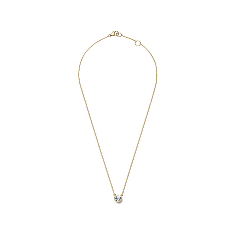 Lab Grown Diamond Bezel-Set Solitaire Pendant in 14K Yellow Gold (1 ct. tw.) – Image 2 of 4