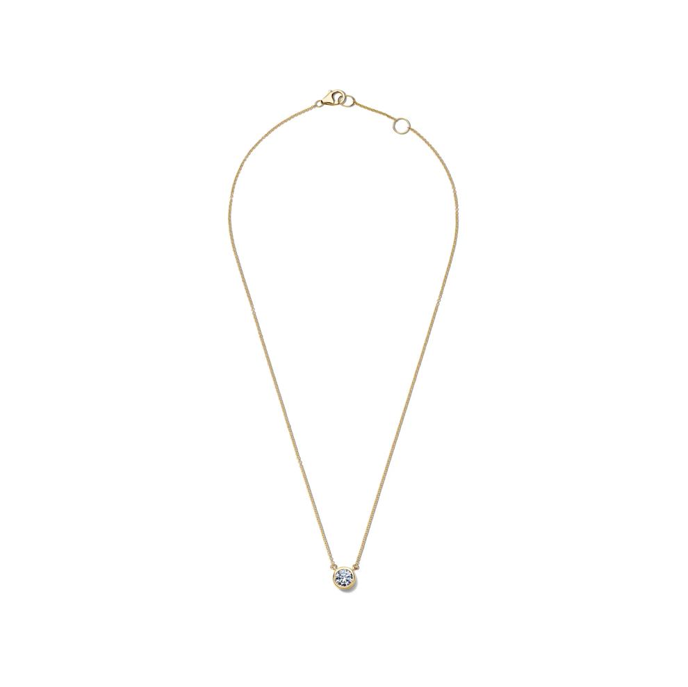 Lab Grown Diamond Bezel-Set Solitaire Pendant in 14K Yellow Gold (1 ct. tw.) – Image 2 of 4