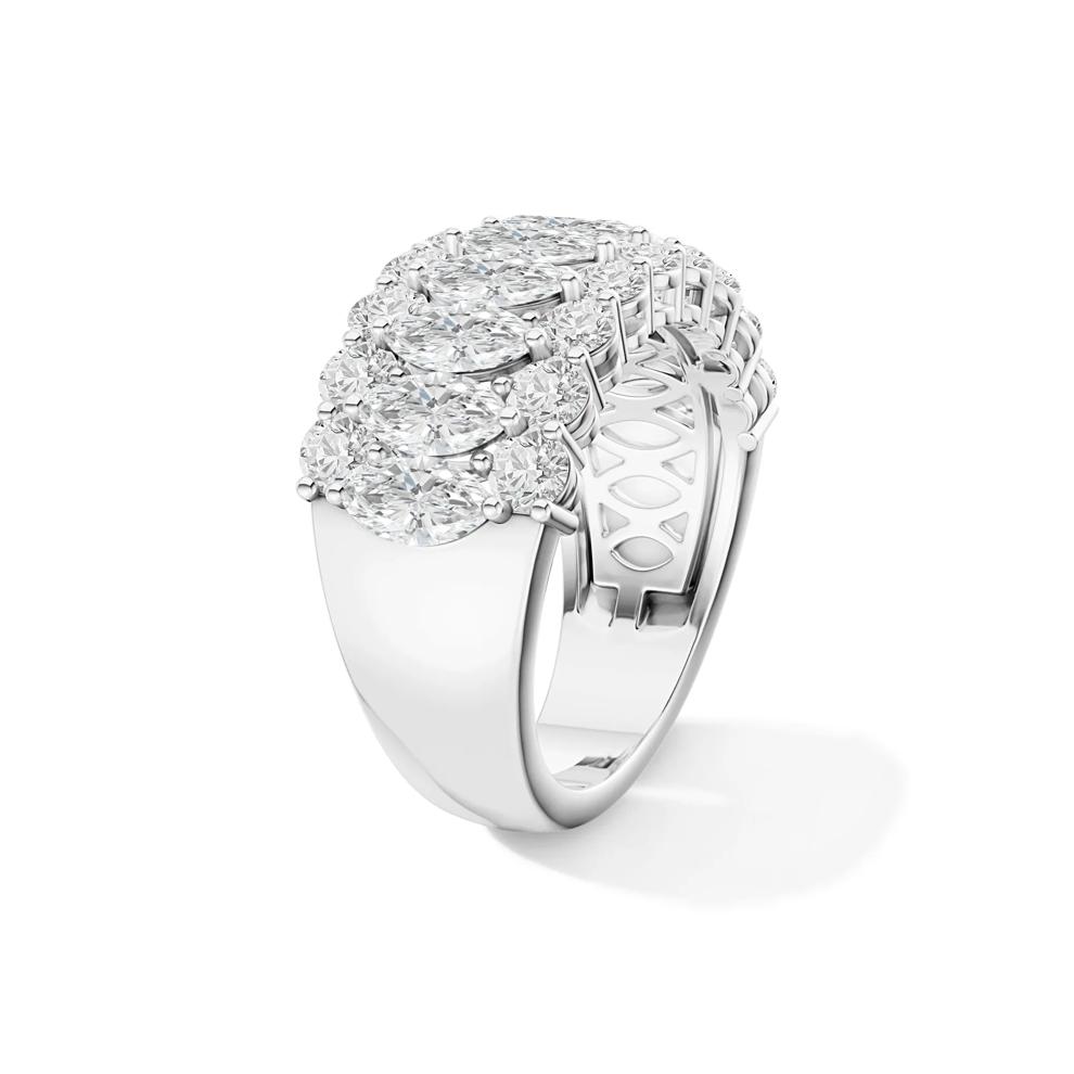 Lab Grown Diamond Marquise Center Multi-Row Band in 10K White Gold (3 ct. tw.) – Image 3 of 4
