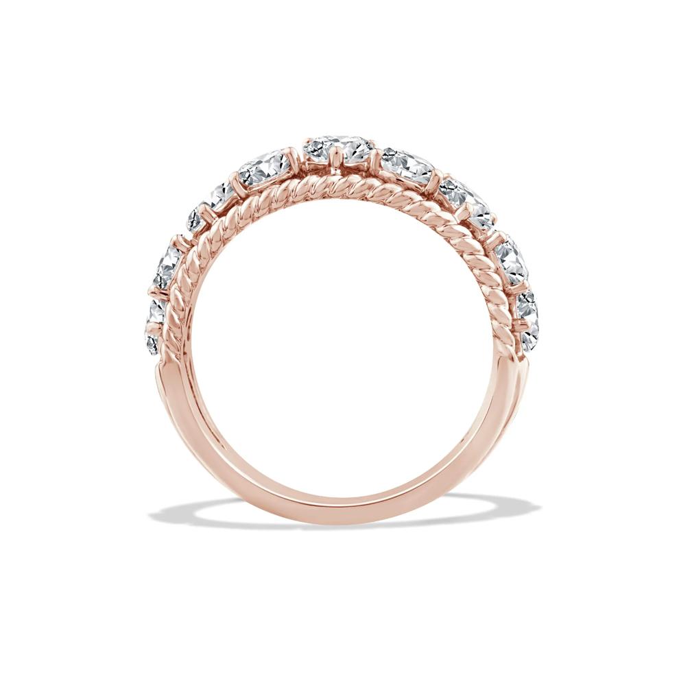 Lab Grown Diamond Alternating Pear-Shaped Anniversary Band in 10K Rose Gold (3 ct. tw.) – Image 2 of 4