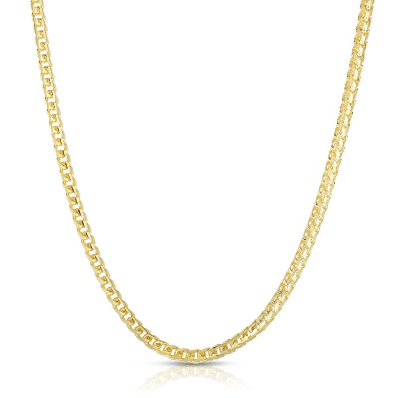 Solid Round Franco Link Chain in 14K Yellow Gold, 4MM, 24&rdquo; – Image 1 of 3