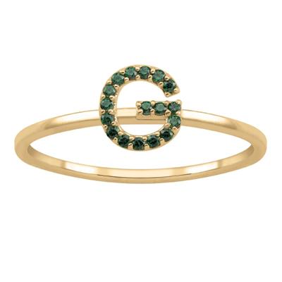 custom gemstone ring with initial & gemstone accents