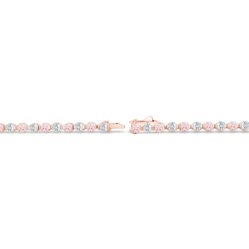 Lab Grown Diamond Pink and White Bracelet in 14K Rose Gold (5 ct. tw.) – Image 2 of 2