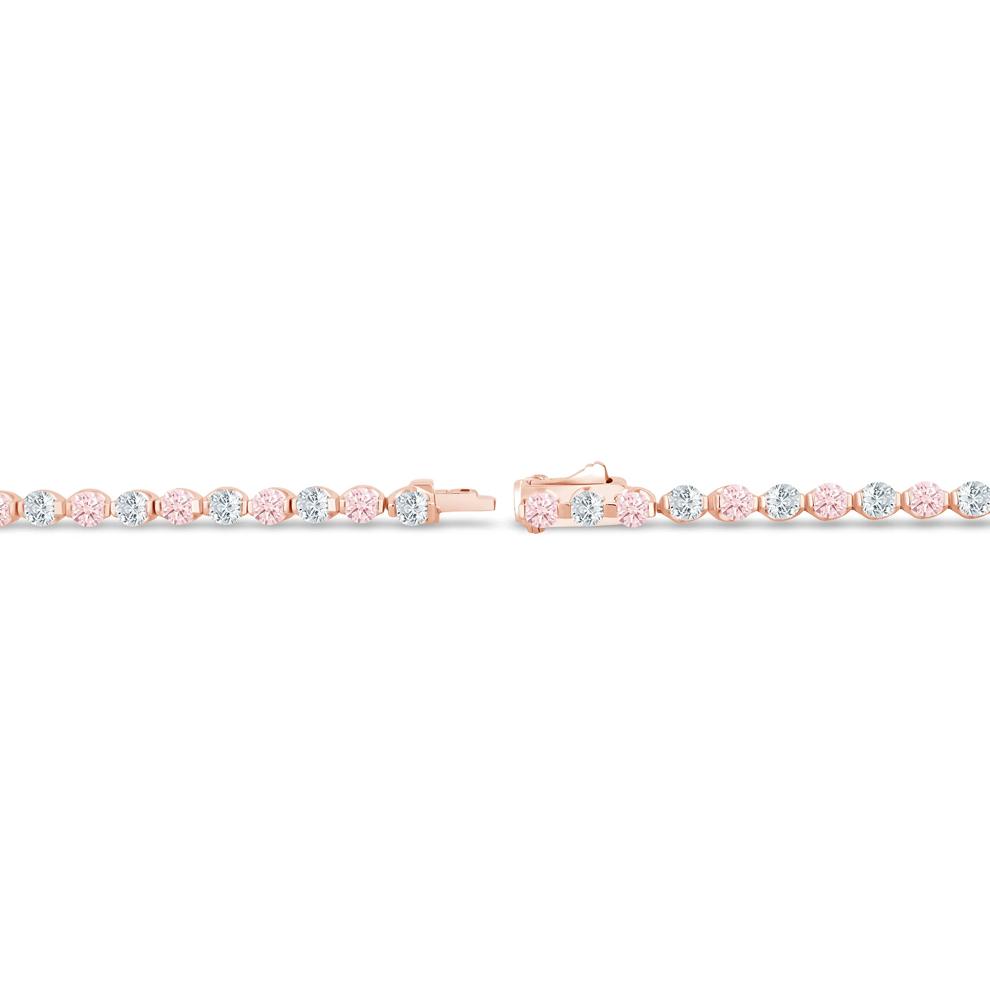 Lab Grown Diamond Pink and White Bracelet in 14K Rose Gold (5 ct. tw.) – Image 2 of 2