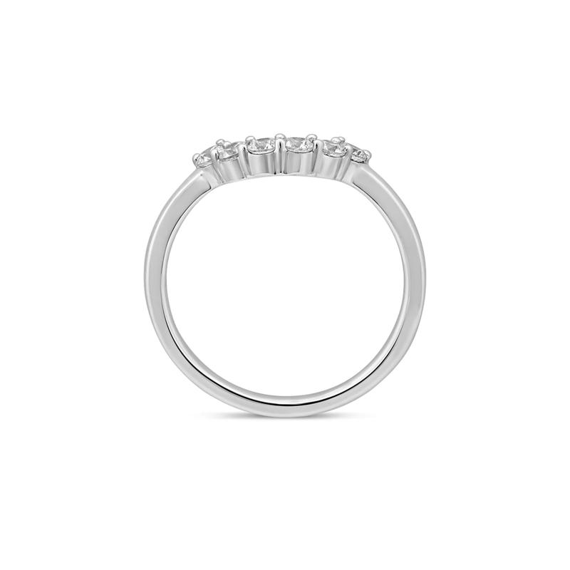 Contour Wedding Band with Diamond Crescent in 14K White Gold &#40;1/3 ct. tw.&#41; – Image 2 of 3