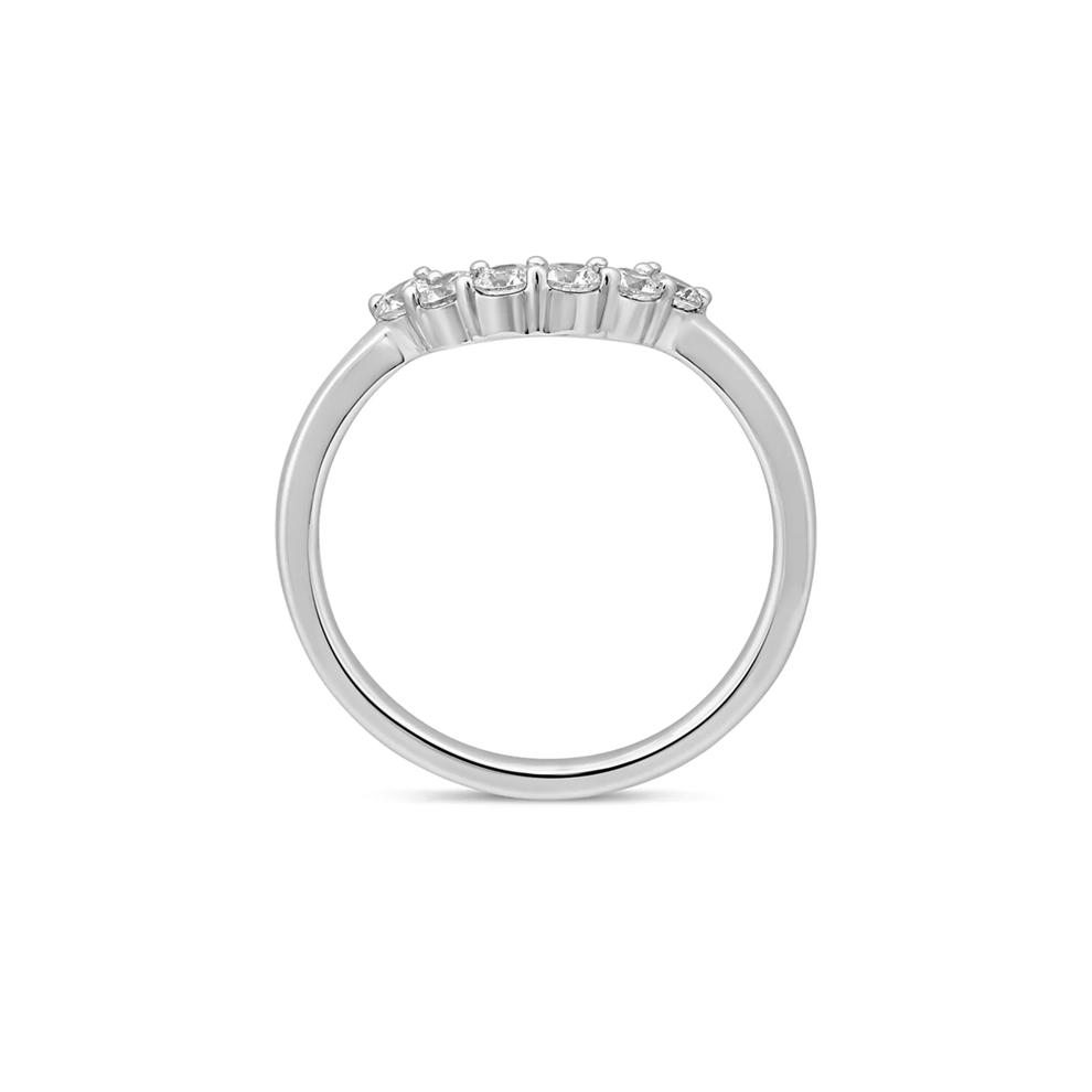 Contour Wedding Band with Diamond Crescent in 14K White Gold (1/3 ct. tw.) – Image 2 of 3