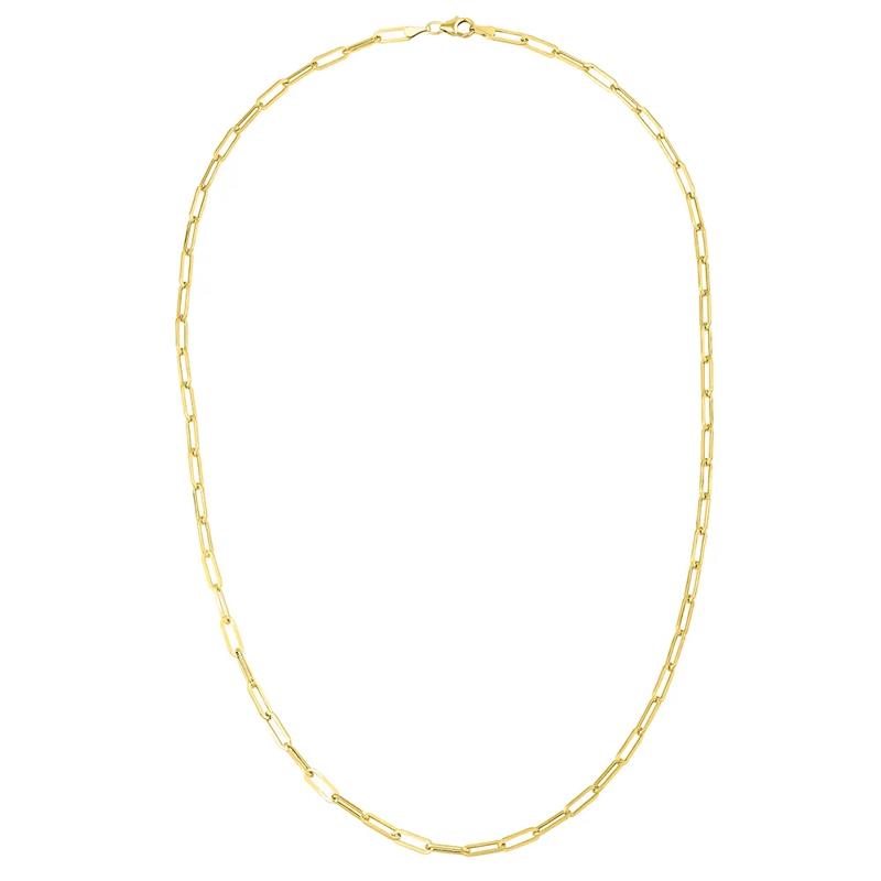 Paperclip Chain Necklace in 14K Yellow Gold, 3.15mm, 18&quot; – Image 2 of 5