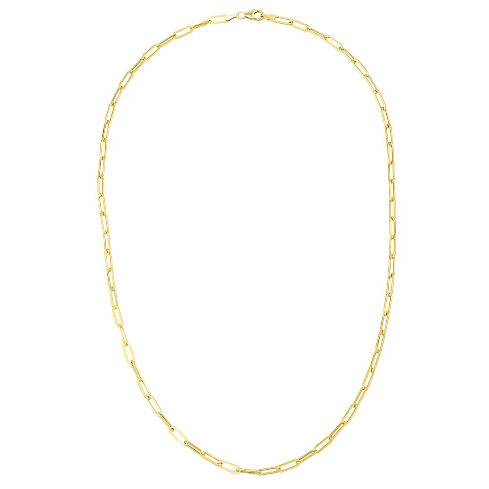 Paperclip Chain Necklace in 14K Yellow Gold, 3.15mm, 18" – Image 2 of 5