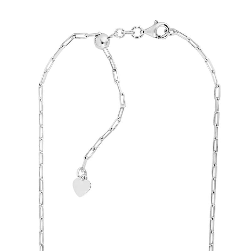 Adjustable Paperclip Chain Necklace in Sterling Silver, 1.8mm, 22&rdquo; – Image 2 of 3