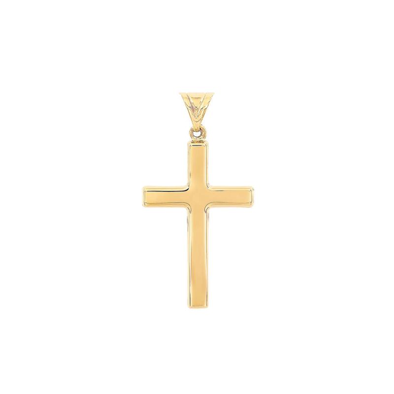 Men&#39;s Polished Cross Charm in 14K Yellow Gold – Image 1 of 1
