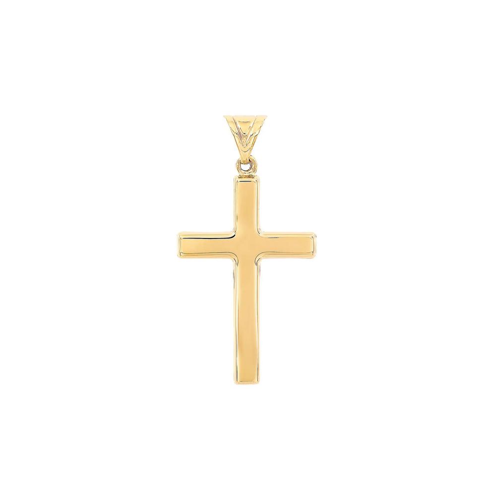 Men's Polished Cross Charm in 14K Yellow Gold – Image 1 of 1