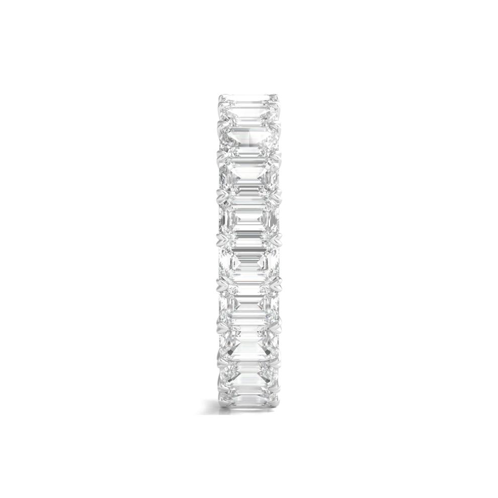 Emerald-Cut Diamond Wedding Band with Eternity Setting in 14K White Gold (4 ct. tw.) – Image 3 of 3