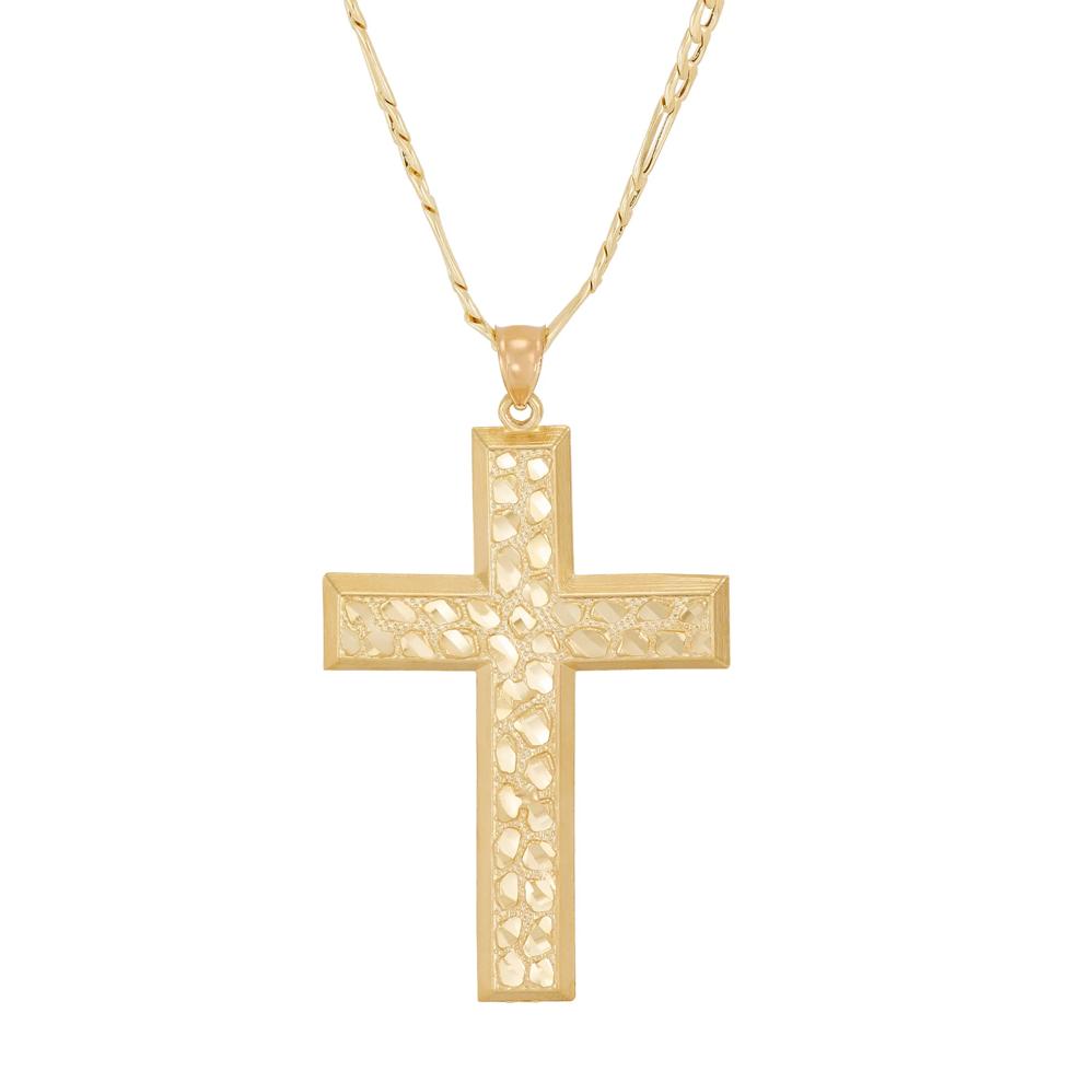 Nugget Cross Pendant in 10K Yellow Gold – Image 1 of 3