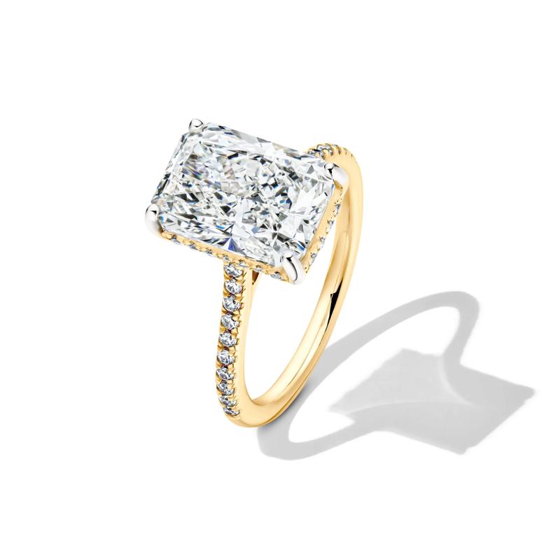 Lab Grown Radiant-Cut Engagement Ring in 14K Yellow Gold &#40;5 1/3 ct. tw.&#41; – Image 4 of 4