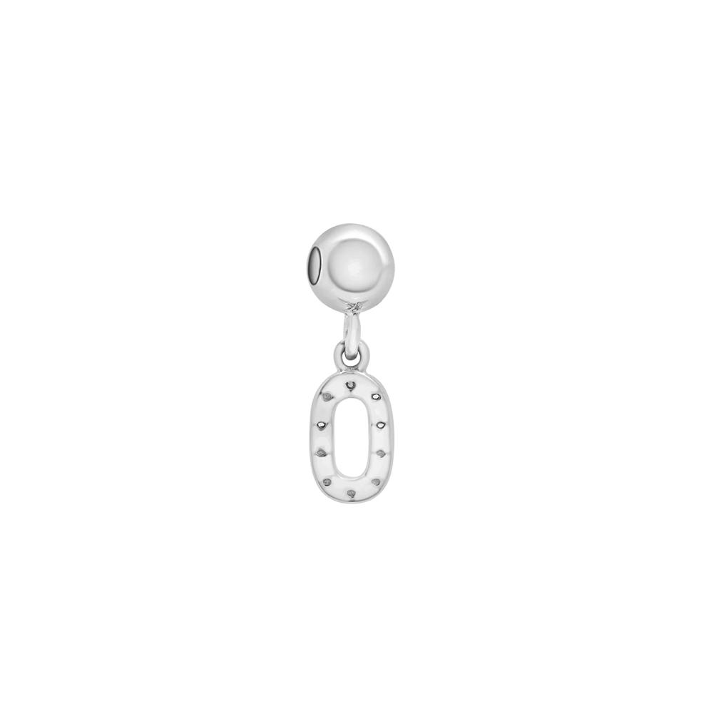 Diamond Accent  Number 0 Bead Charm in Sterling Silver – Image 3 of 3