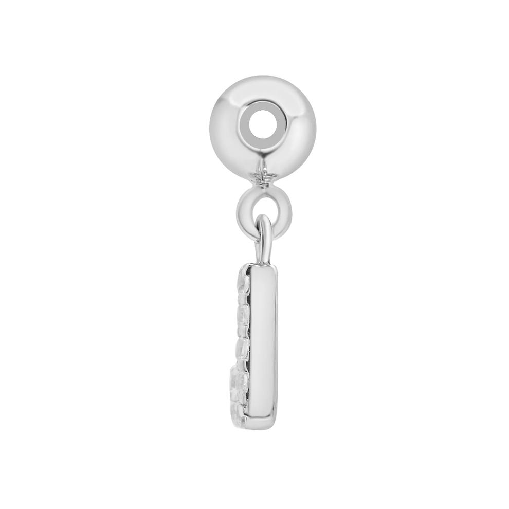 Diamond Accent J Initial Bead Charm in Sterling Silver – Image 2 of 3