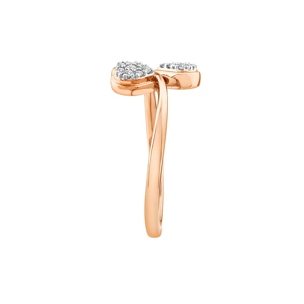 Diamond Double Heart Ring in 10K Rose Gold (1/8 ct. tw.) – Image 3 of 3