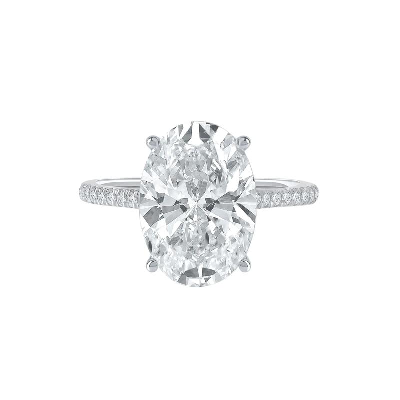Lab Grown Diamond Oval-Shaped Engagement Ring in 14K White Gold &#40;5 1/3 ct. tw.&#41; – Image 1 of 4