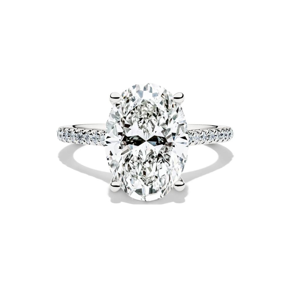 Lab Grown Diamond Oval-Shaped Engagement Ring in 14K White Gold (5 1/3 ct. tw.) – Image 1 of 4