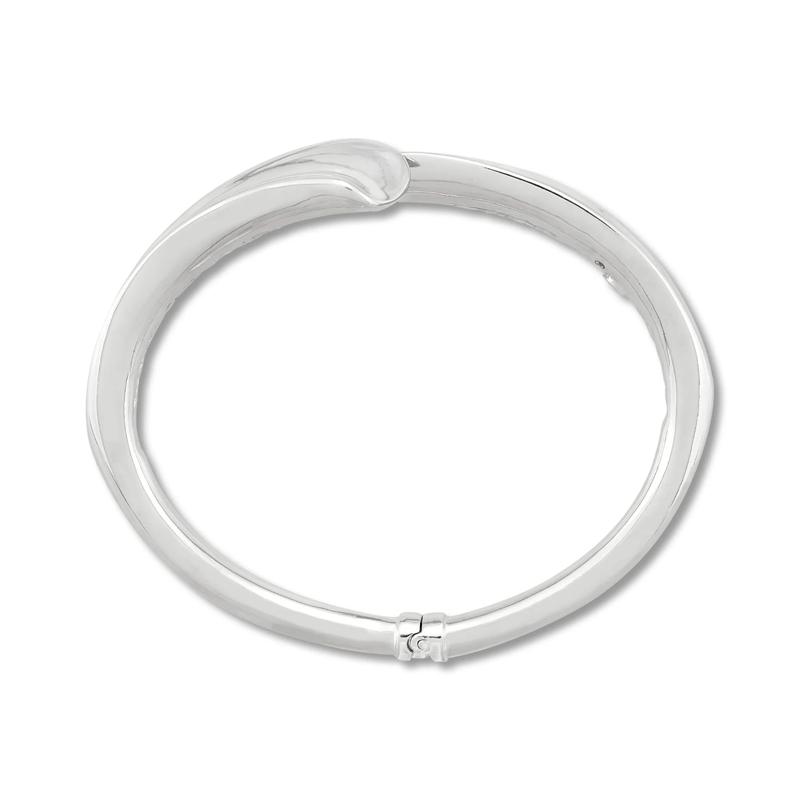 Concave Bypass Bangle Bracelet in Sterling Silver – Image 2 of 2