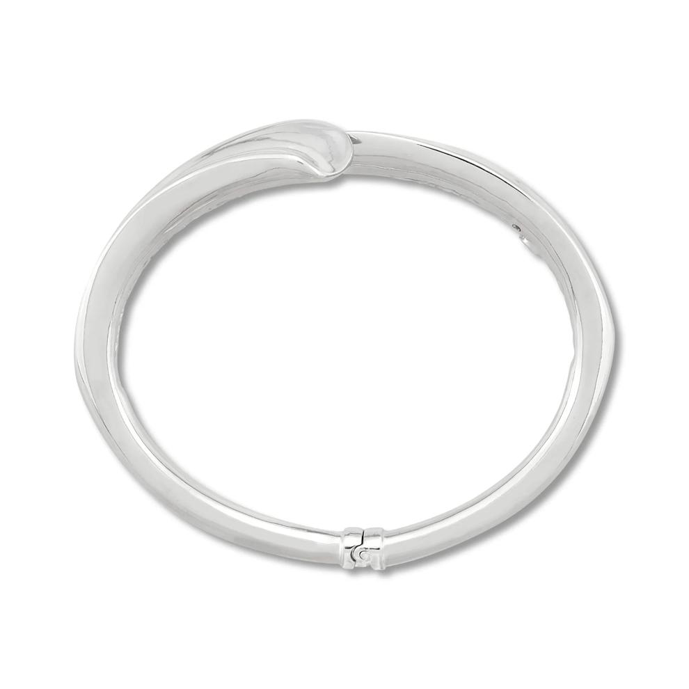 Concave Bypass Bangle Bracelet in Sterling Silver – Image 2 of 2