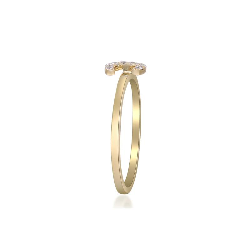 Diamond Accent &quot;C&quot; Initial Ring in 10K Yellow Gold – Image 3 of 5