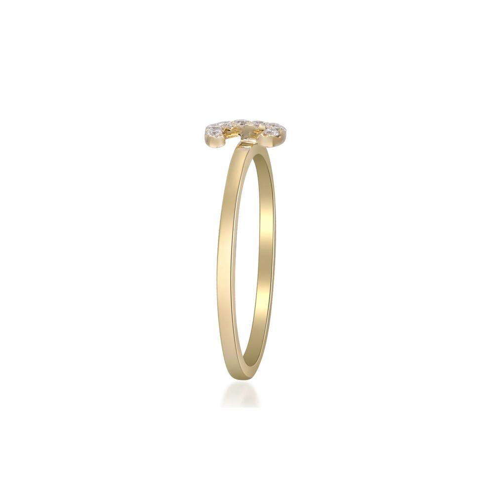 Diamond Accent "C" Initial Ring in 10K Yellow Gold – Image 3 of 5