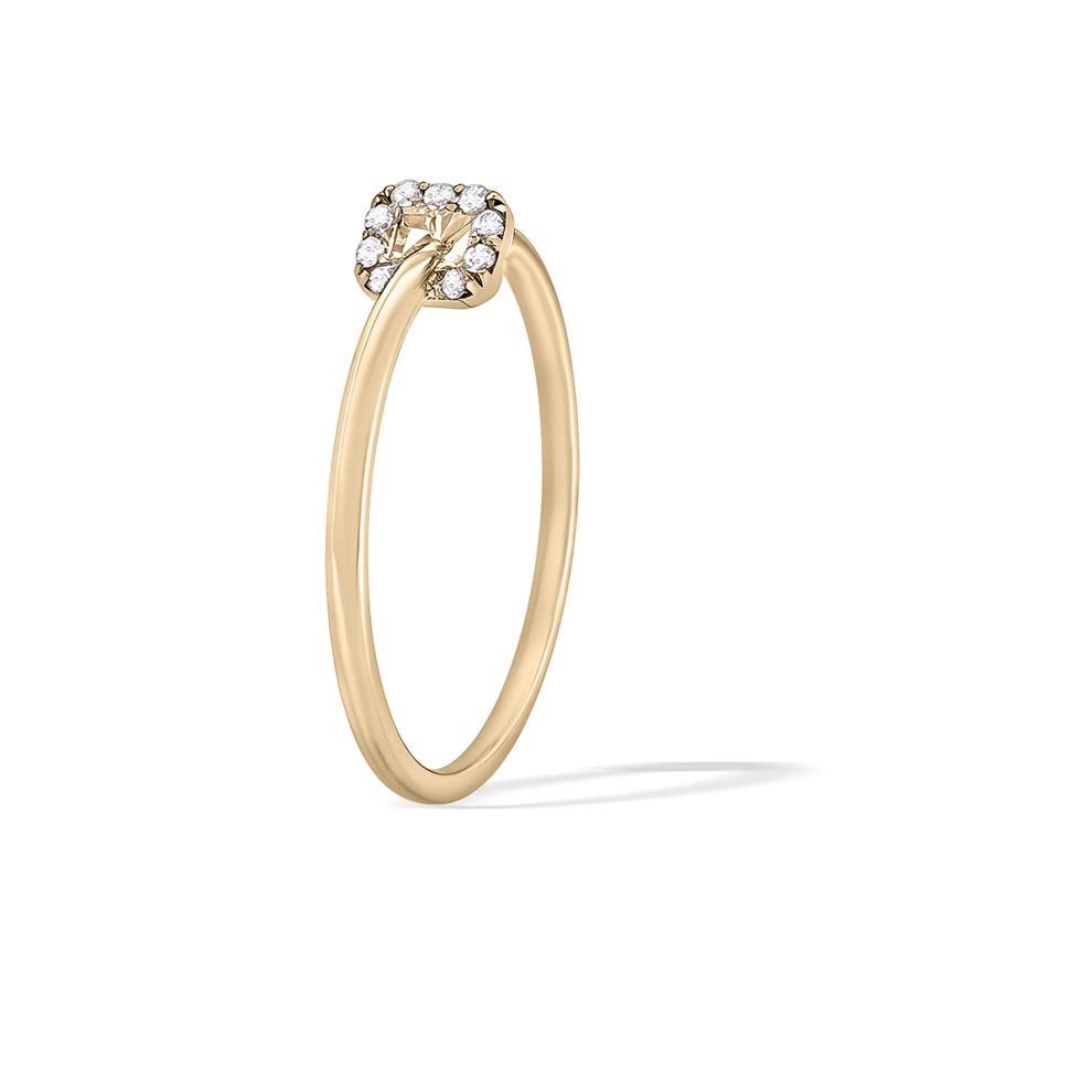 Diamond Accent Cushion-Shaped Charm Ring in 10K Yellow Gold – Image 3 of 4