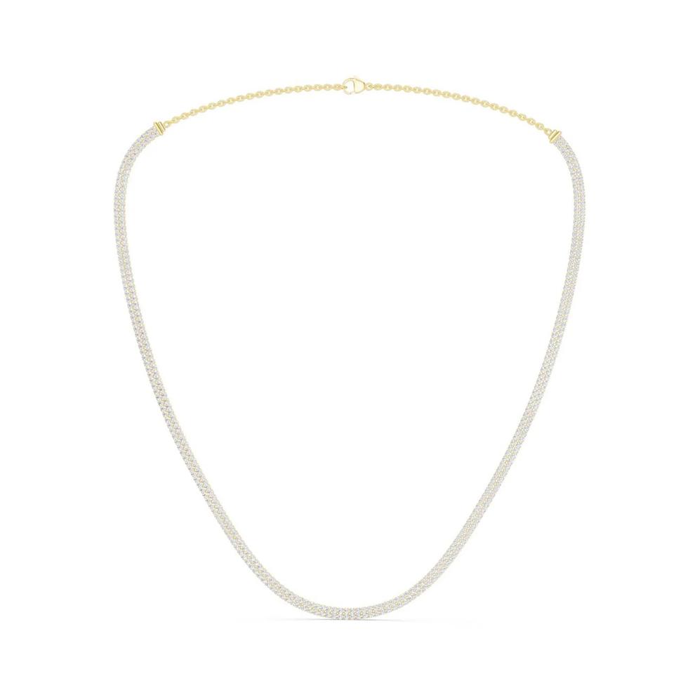 Lab Grown Diamond Double Row Necklace in 14K Yellow Gold (5 ct. tw.) – Image 1 of 4