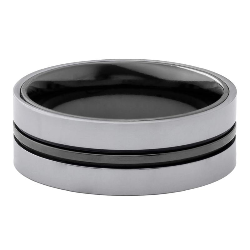 Men&rsquo;s Zirconium Wedding Band with Tantalum, 8MM – Image 1 of 3