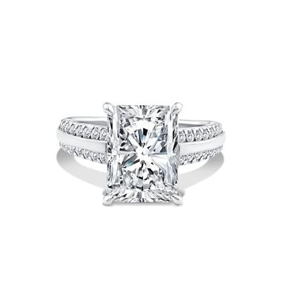 Lab Grown Diamond Radiant Center Engagement Ring in 14K White Gold (5 1/2 ct. tw.)