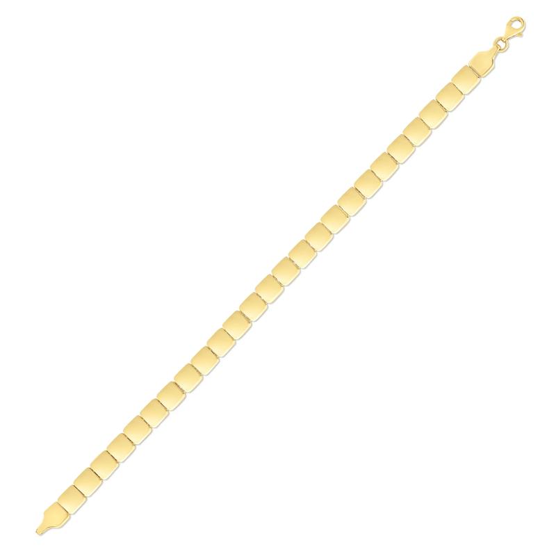 Polished Square Chain Bracelet in 14K Yellow Gold – Image 2 of 2