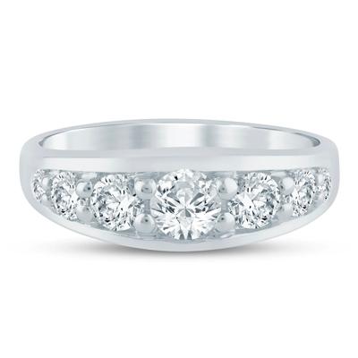 Lab Grown Diamond Graduated Channel Band in 14K White Gold (1 ct. tw.)