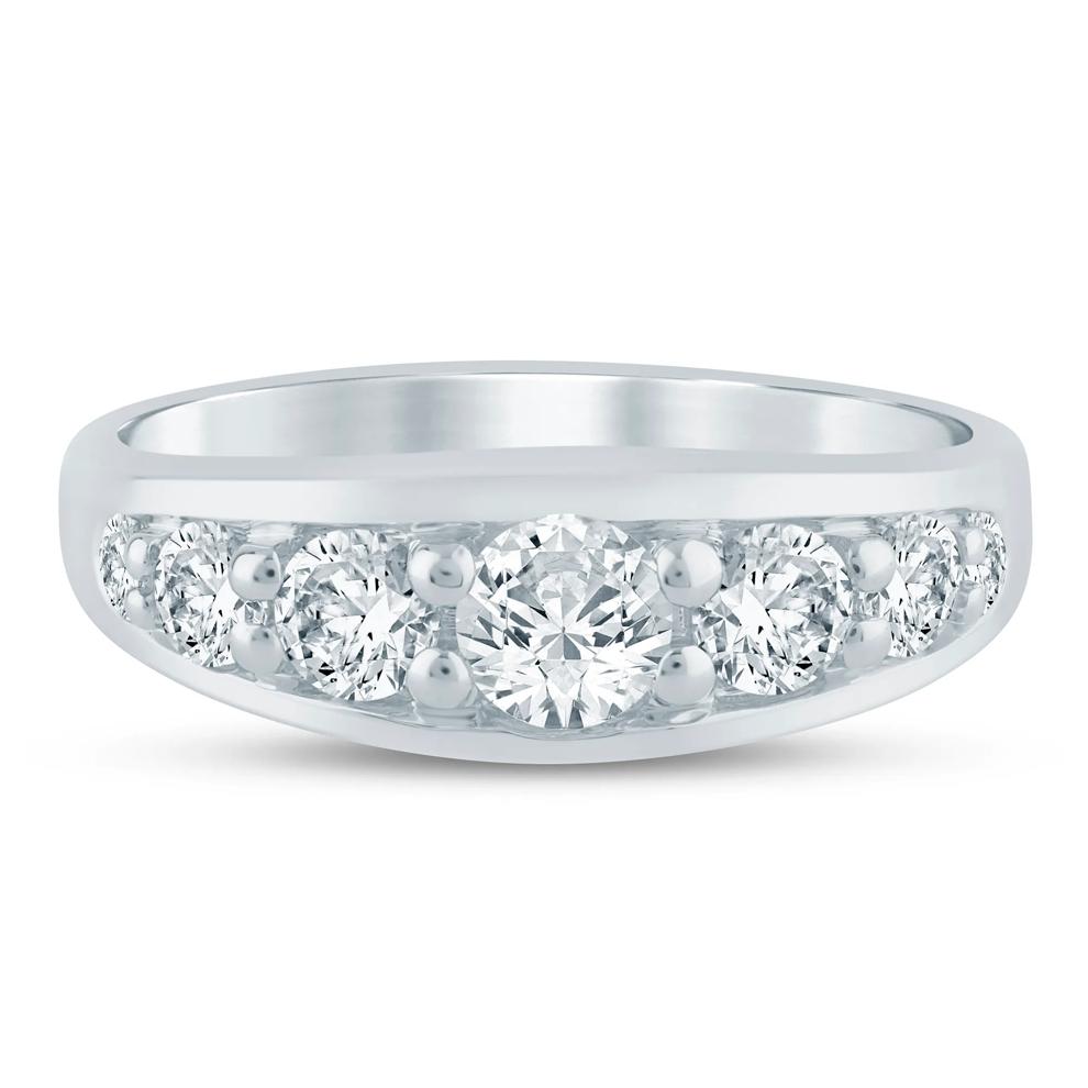 Lab Grown Diamond Graduated Channel Band in 14K White Gold (1 ct. tw.) – Image 1 of 3