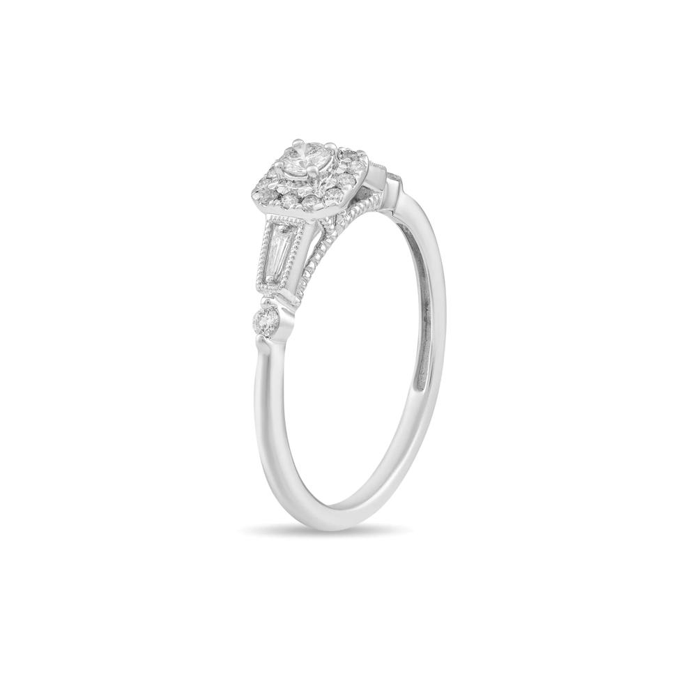 Diamond Cushion Center Promise Ring in 10K White Gold (1/4 ct. tw.) – Image 4 of 4